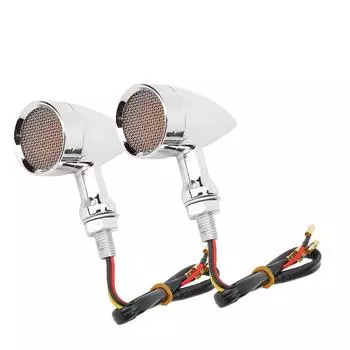 2 шт. Мотоциклетный указатель поворота, стоп-сигнал, винтажная решетка, аксессуар для модификации, белый белый