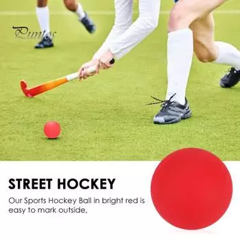 2 шт. мячи для уличного хоккея с гладкой поверхностью, без деформации, портативные, для использования в помещении, на открытом воздухе, дорожные роликовые хоккейные игры, хоккей на траве, спортивные мячи красный