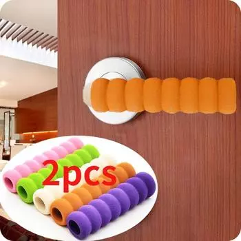 2 шт. Мягкая эластичная пена для дверной ручки 2pcs бежевый