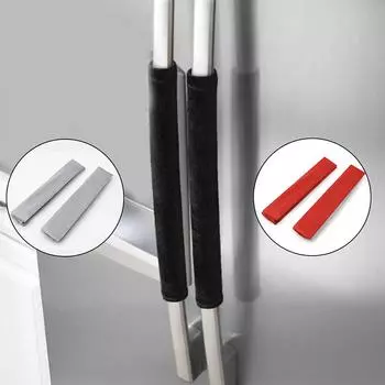 2 шт., мягкая бархатная ткань, дверная ручка холодильника, антистатическая, держит ручку в чистоте, защитная крышка для кухонного прибора, декор для ручки светло-серый