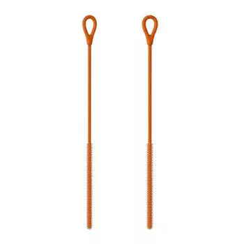 2 шт. Мягкая щетка для чистки трубок, сгибаемая щетка для соски, силиконовые щетки для соломинок, бутылочка для кормления оранжевый