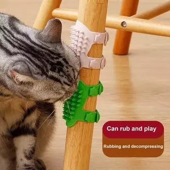 2 шт. мягкая силиконовая щетка для кошачьей шерсти с функцией массажа, легко чистится B