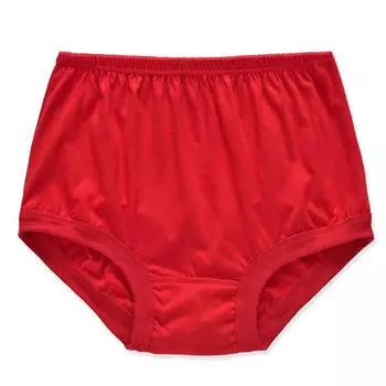 2 шт. Мягкие трусы большого размера Женские трусики Хлопковые трусики Нижнее белье Дышащие с высокой посадкой Удобные трусы S красный