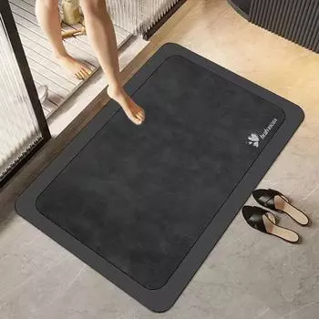 2 шт. Мягкий коврик для пола из диатомовой грязи, впитывающий коврик для двери ванной комнаты, нескользящий быстросохнущий коврик для пола 40*60cm crystal velvet чёрный