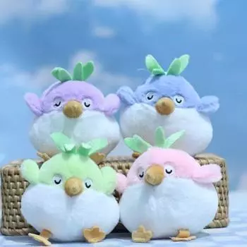 2 шт. Мягкий плюшевый брелок для ключей в виде птицы, кукла-кулон, модный брелок для ключей в виде курицы, украшение для брелока синий/фиолетовый