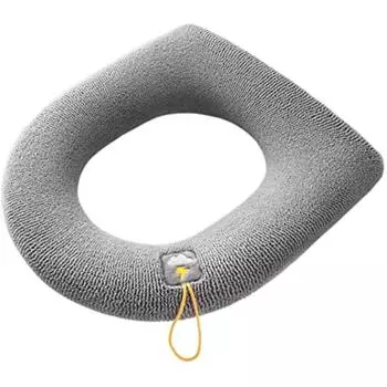 2 шт., мягкий теплый чехол для унитаза, чехол для унитаза, универсальный чехол для унитаза, чехол для сиденья, тканевый чехол для ванной комнаты, унитаз Washereconfloor (Светло-серый) 20x20x3cm