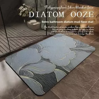 2 шт. Мягкий впитывающий коврик для ванной комнаты с диатомовой грязью, быстросохнущий нескользящий коврик для пола 4060CM