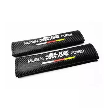 2 шт., Mugen Power, углеродное волокно, автомобильные подушки для ремней безопасности, наплечники для CR-V Fit чёрный
