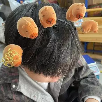 2 шт. мультяшная 3D капибара плюшевая заколка для волос детские забавные заколки для волос модные заколки заколка-утконос аксессуары для волос подарки A7