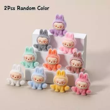 2 шт. мультяшная милая стекающаяся фигурка Лабубу микро-ландшафтное украшение автомобильный орнамент креативные аксессуары для украшения дома своими руками подарок