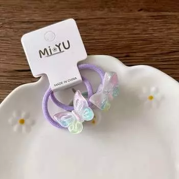 2 шт. Мультяшные эластичные резинки для волос с подсолнухом для девочек, милые прозрачные детские резинки для волос, детские головные уборы, аксессуары для волос