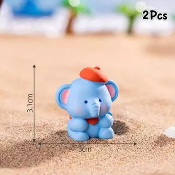 2 шт. мультяшные милые маленькие фигурки слонов кукла миниатюрная фигурка настольное украшение креативное украшение для дома своими руками аксессуары подарок A4