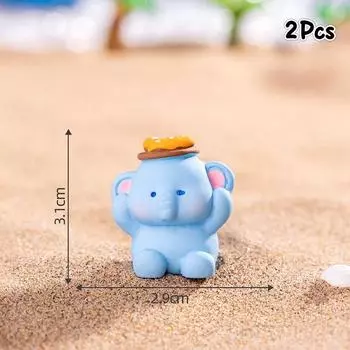 2 шт. мультяшные милые маленькие фигурки слонов кукла миниатюрная фигурка настольное украшение креативное украшение для дома своими руками аксессуары подарок