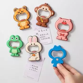 2 шт. мультяшные животные наклейки на холодильник милый магнит на холодильник кухонные принадлежности открывалка для бутылок бар