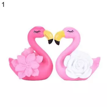 2 шт. мультяшный фламинго мини домашний сад кафе сувенирный магазин настольный декор орнамент 2