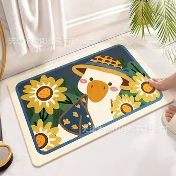 2 шт. мультяшный имитация кашемира напольный коврик для ванной впитывающий дверной коврик нескользящий быстросохнущий напольный коврик 40*60cm