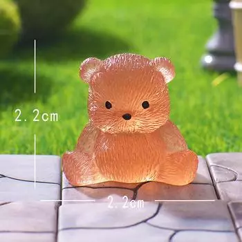 2 шт. мультяшный светящийся медведь мини фигурка микро ландшафтное украшение милые миниатюры сделай сам украшение для дома аксессуары подарки