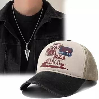 2 шт. Мужская бейсбольная кепка с вышитыми буквами и язычком в виде утки, ретро-подвеска в виде стрелы, комплект из спортивной бейсбольной кепки, солнцезащитный крем, женская модная повседневная шляпа от солнца чёрный