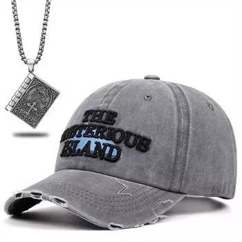 2 шт. Мужская бейсболка, ожерелье, комплект из двух предметов, пара, спортивная бейсболка, модная, индивидуальная, кулон, ожерелье, шляпа от солнца для мужчин и женщин, универсальная чёрный