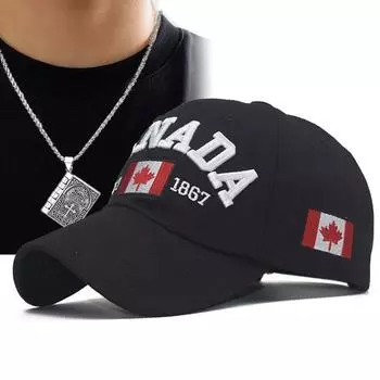 2 шт. Мужская бейсболка, ожерелье, комплект из 2 предметов, вышитые буквы, пара, хлопковая модная шляпа от солнца, которая может переворачивать страницы книги, ожерелье с подвеской, шляпа от солнца чёрный