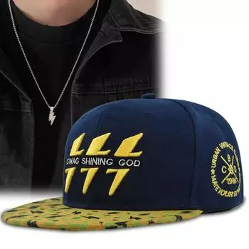 2 шт. Мужская бейсболка с объемной вышивкой, плоским козырьком, подвеской в виде молнии, комплект из 2 предметов, модная кепка для отдыха для пары, спортивная кепка с утиным язычком чёрный