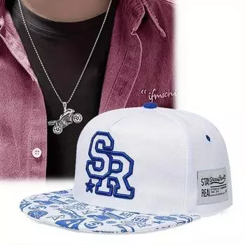 2 шт. Мужская бейсболка с вышивкой в стиле хип-хоп, кепка с плоским козырьком, мотоциклетная байкерская кепка с подвеской, модная кепка для отдыха на открытом воздухе для пары чёрный