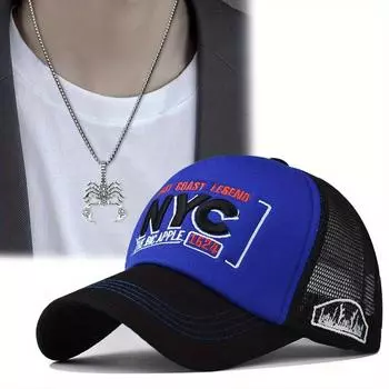 2 шт. Мужская и женская бейсболка с вышитыми буквами, универсальная шляпа от солнца, подвеска в виде скорпиона, набор кепок с утиным языком, модная парная шляпа от солнца чёрный