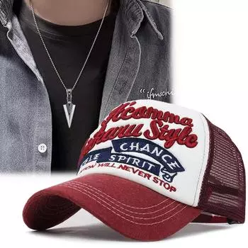 2 шт. Мужская и женская сетчатая бейсболка с кулоном в виде наконечника стрелы, ожерелье, комплект из 2 предметов, модная повседневная спортивная шляпа от солнца чёрный