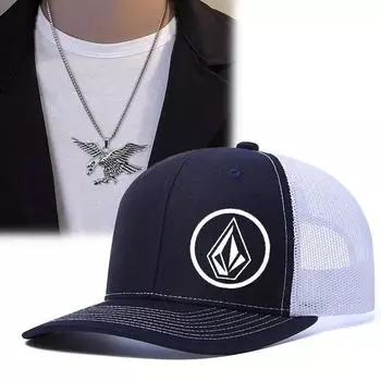 2 шт., мужская и женская вышитая шляпа от солнца с плоскими полями, ожерелье с подвеской в виде орла, модная бейсболка для отдыха и спорта, кепка в стиле хип-хоп для пары чёрный