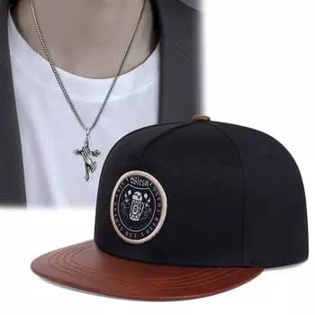2 шт. Мужская женская бейсболка в стиле хип-хоп, уличный купол, кепка с язычком утки, ожерелье с подвеской в виде креста, модная парная шляпа от солнца чёрный