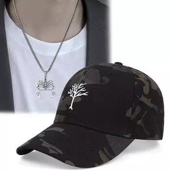 2 шт. Мужская женская вышитая бейсболка с подвеской в виде скорпиона, набор из универсальной модной повседневной спортивной шляпы от солнца, кепка с утиным язычком для пары чёрный