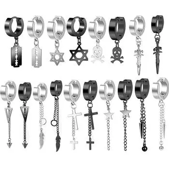 2 шт. мужские и женские персонализированные заостренные конические серьги из титановой стали, простые круглые серьги в стиле ретро, зажимы для ушей в стиле хип-хоп