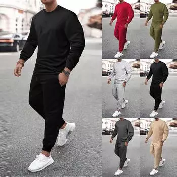 2 шт., мужские спортивные костюмы с длинными рукавами, толстовка, топы, брюки для бега, спортивный костюм
