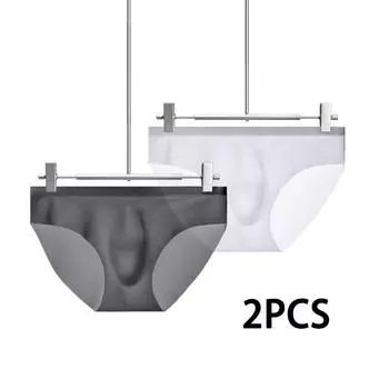 2 шт. Мужское летнее треугольное нижнее белье из ледяного шелка, дышащее, быстросохнущее, больших размеров L