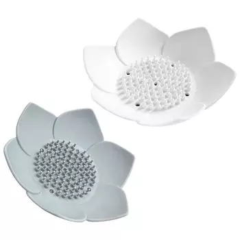 2 шт. Мыльница Лепестки Держатели Слив Разной Формы Декоративные Для Ванной Комнаты Подставка-Полка для Душа Силиконовая Легко Моющаяся