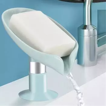 2 шт. мыльница на присоске для ванной комнаты и душа, переносной держатель для мыла в виде листа, пластиковый лоток для губки для кухни, аксессуары для ванной комнаты A1