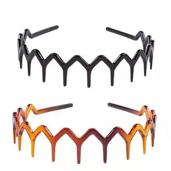 2 шт./набор Черный Янтарь Обручи для волос Волна Нескользящая Повязка на голову Резинки для волос Смола Пластик Повязка на голову для Женщин Умывание Лица Аксессуары для волос