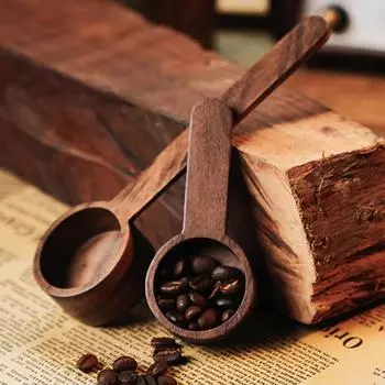 2 шт. Набор деревянных мерных ложек для кофе, кухонные мерные ложки, ложка для кофейных зерен, ложка для сахара, специй, мерная кухонная утварь