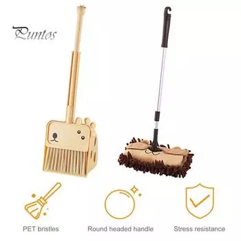 2 шт./набор для детей, мини-метла, совка, набор для мультяшного стиля, детские инструменты для уборки, ролевые игры, игрушки розовый