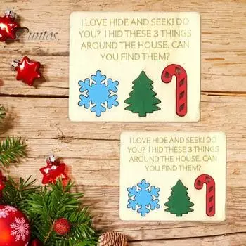 2 шт. набор для пряток Рождественская деревянная семейная игра игрушка интерактивные рождественские прятки блоки для домашнего праздника игры на вечеринку A