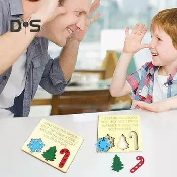 2 шт. набор для пряток Рождественская деревянная семейная игра игрушка интерактивные рождественские прятки блоки для домашнего праздника игры на вечеринку A