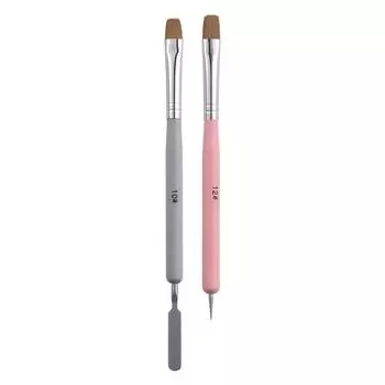 2 шт./набор двухсторонних кистей для геля для ногтей, акриловый гель для наращивания, УФ-ручка, палитра, ручка для рисования, маникюрные инструменты для дизайна ногтей