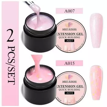 2 шт., набор гелей для наращивания ногтей в стиле бэби-бумер, УФ-строитель, омбре для ногтей, камуфляж, гель для быстрого наращивания, наборы для наращивания ногтей, маникюр 2pcs/set-1