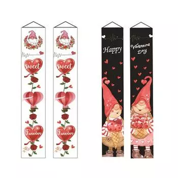 2 шт. набор гном эльф украшения на день Святого Валентина баннеры двери крыльца вывеска висит сердце любовь растяжки настенный декор товары для вечеринок
