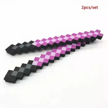 2 шт./набор Горячий дизайн Меч с голубым бриллиантом Мягкая игрушка из пенополиэтилена Наборы топора и лопаты Minecrafte Игрушка для мальчиков, детей, фанатов, подарок на день рождения