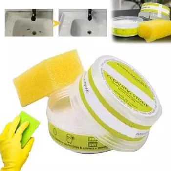 2 шт./набор губчатых чистящих камней с тряпкой для глубокой очистки, мягкого отшелушивания, многоцелевой чистящий камень 1 Set