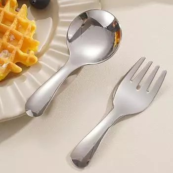 2 шт./набор из нержавеющей стали 304, портативная ложка, вилка, комбинированная посуда, столовые приборы для походов, кемпинга, приготовления пищи 1