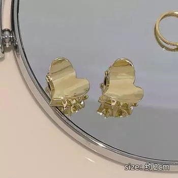 2 шт./набор Мини Милые Крабики для Волос для Женщин Металлические Сердце Цветок Зажимы-Клешни для Волос Сладкие Заколки-Невидимки Аксессуары для Волос Size fits all