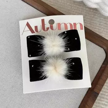 2 шт./набор Рождественские красные банты заколка для волос для девочек детей милые помпоны резинки для волос детская бархатная заколка-бант новогодние повязки для волос подарок