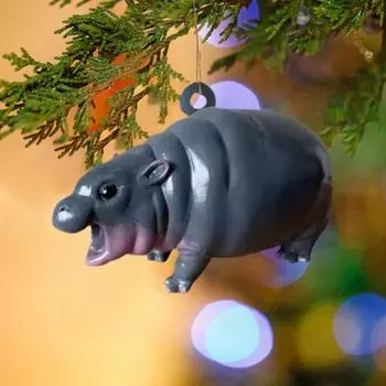 2 шт./набор статуэток бегемота, трехмерный орнамент, плоская смоляная фигурка, сувениры для вечеринок, реквизит для фотосъемки